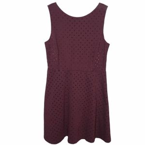 Loft Purple Velvet Dot Dress